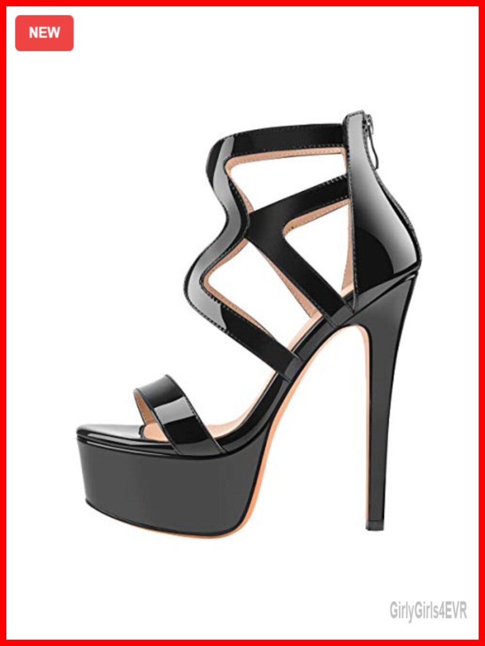 Richealnini Women's Crisscross Platform Stiletto Heels Strappy Sandals Zipper